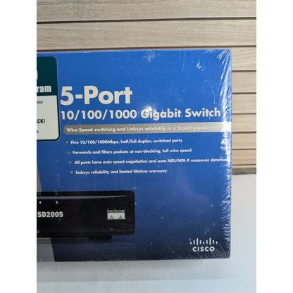 Cisco SD2005 5-Port 10/100/1000 Gigabit Switch - Brand New, Factory sealed
