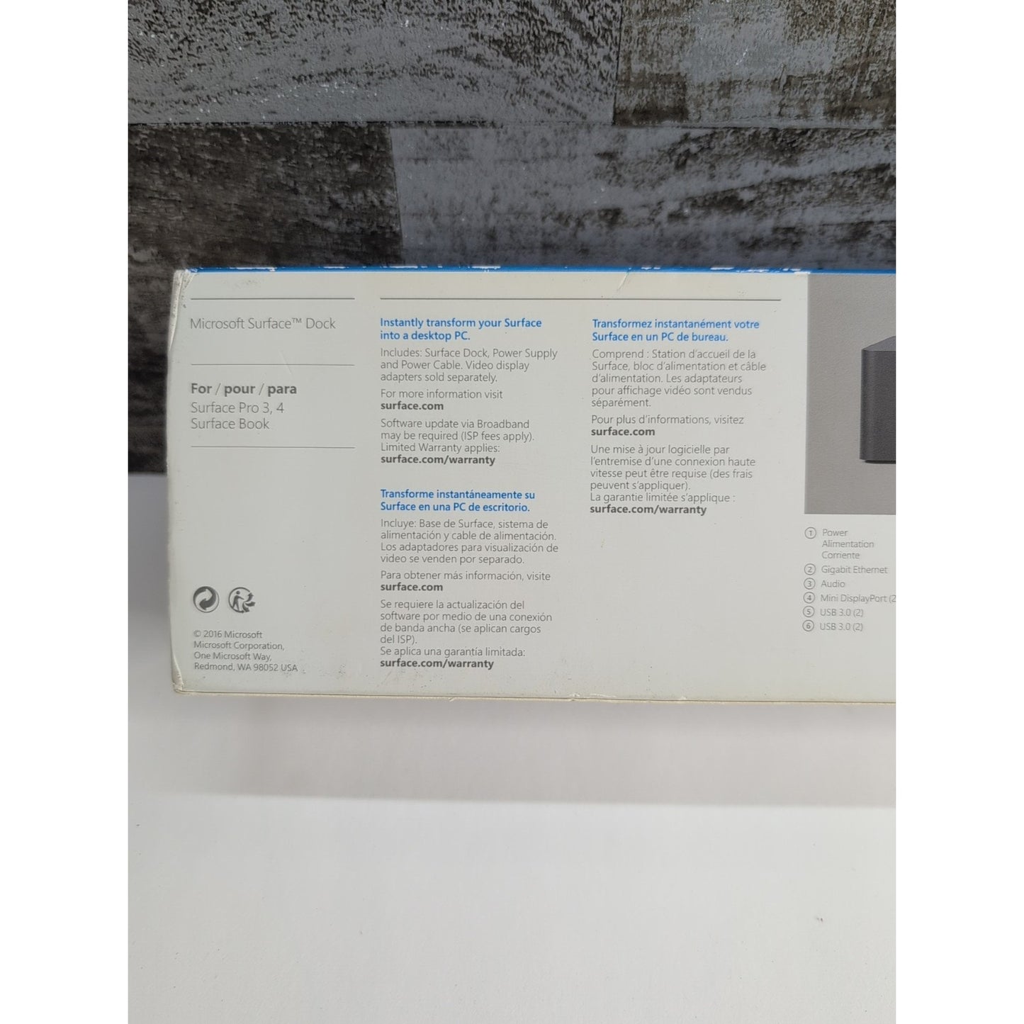 Microsoft 1661 Black Portable Dock Docking Station For Microsoft Surface