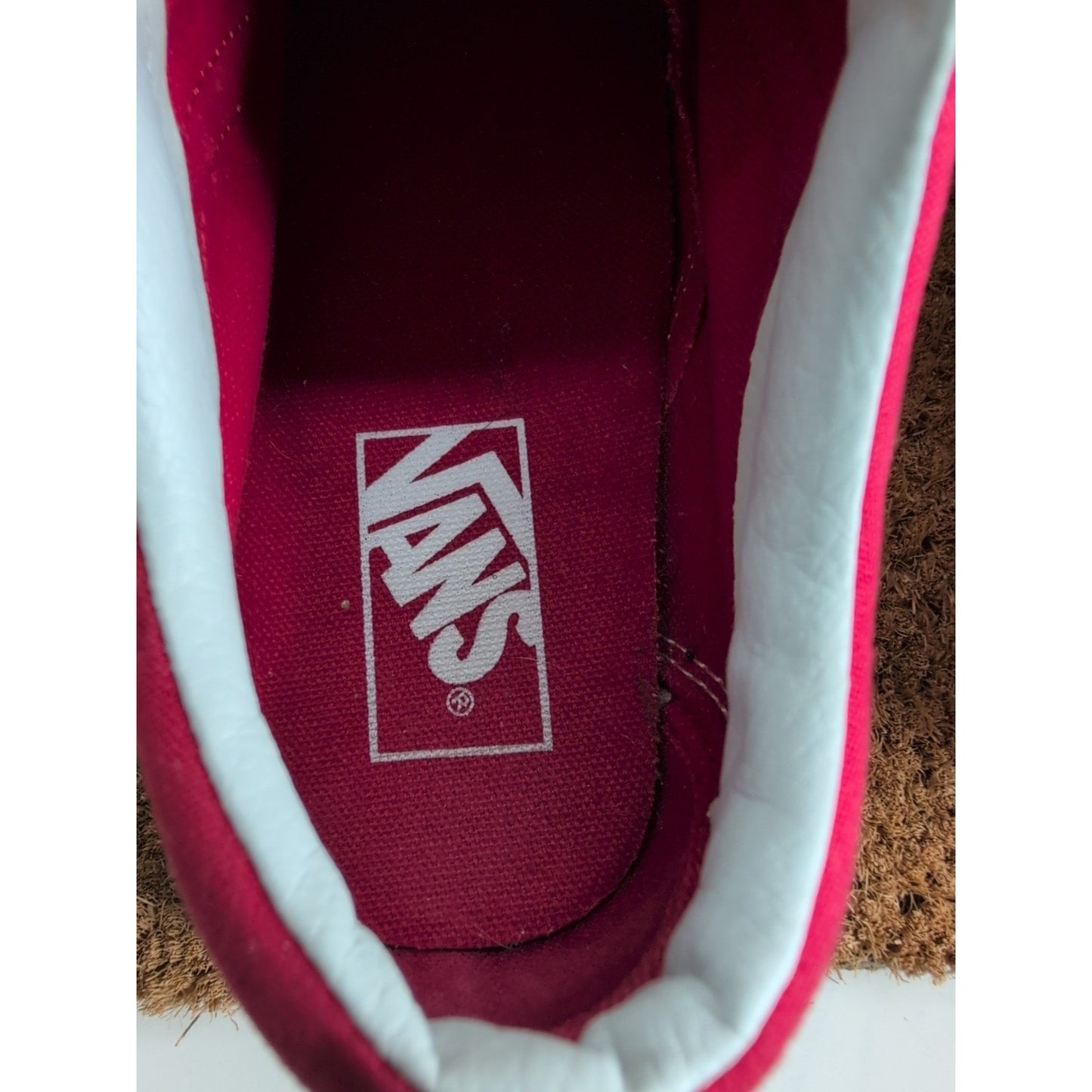 Vans Old Skool Red Canvas Mens 6 Womens 7.5 Lace Up Sneaker Skater Shoes