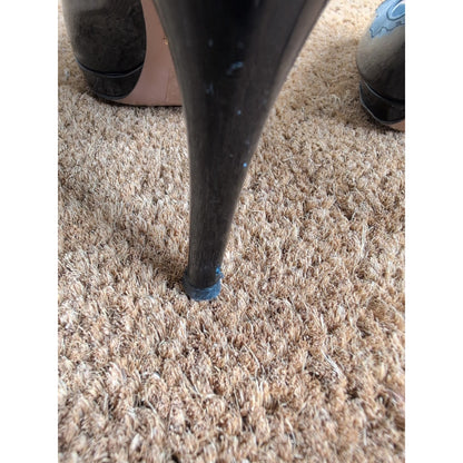 Prada Patent Peep Toe Leather Stiletto Platform Heels Size EU 38