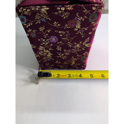Women's Chinese "TAKE AWAY" inspired Burgundy silk handbag