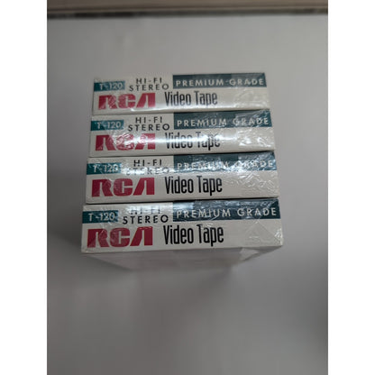 NEW SEALED - 4 - RCA T-120H VHS Hi-Fi Stereo Blank Cassette Tapes Standard Grade