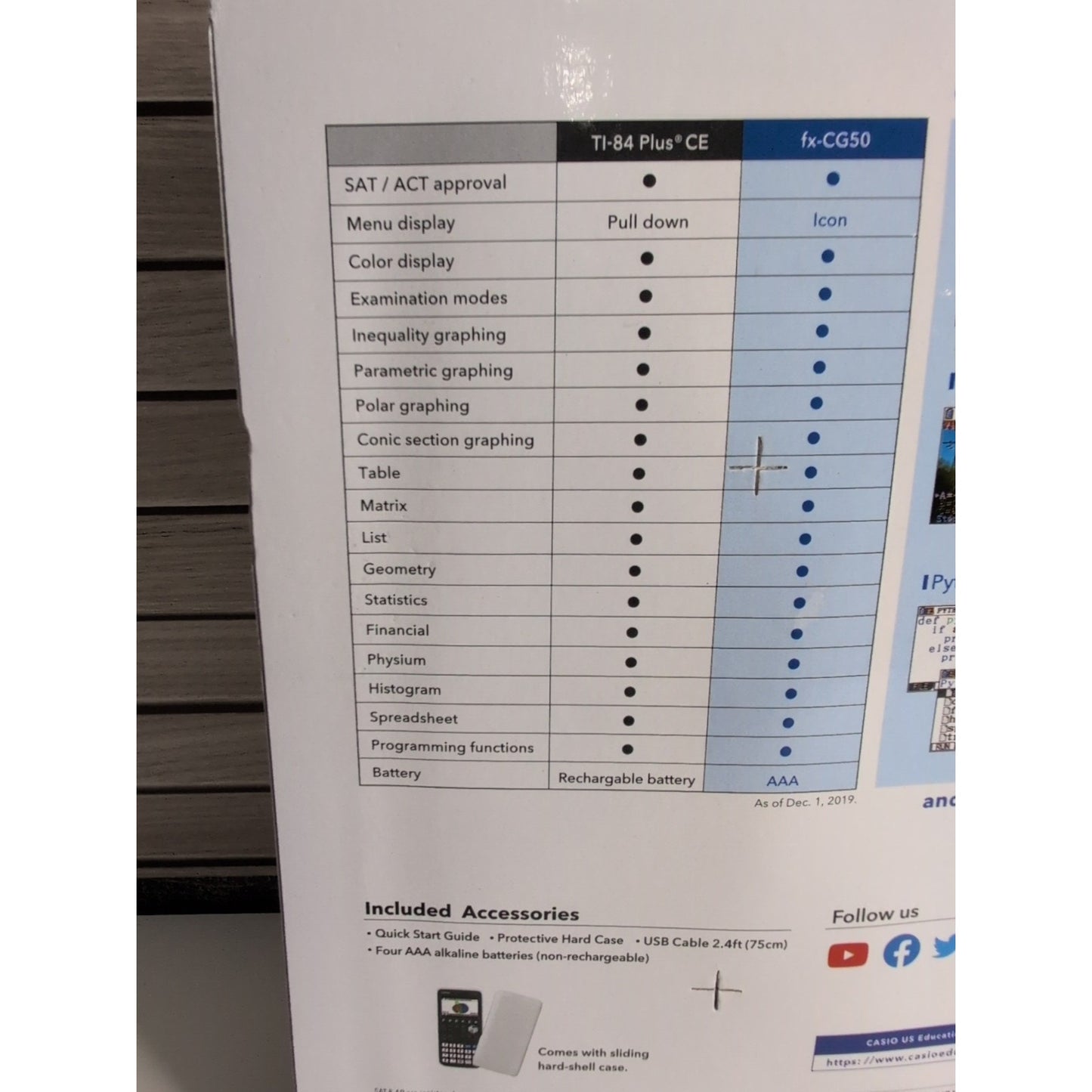 Casio FX-CG50 Graphing Calculator (fx-cg50-l-ih) (fxcg50lih)