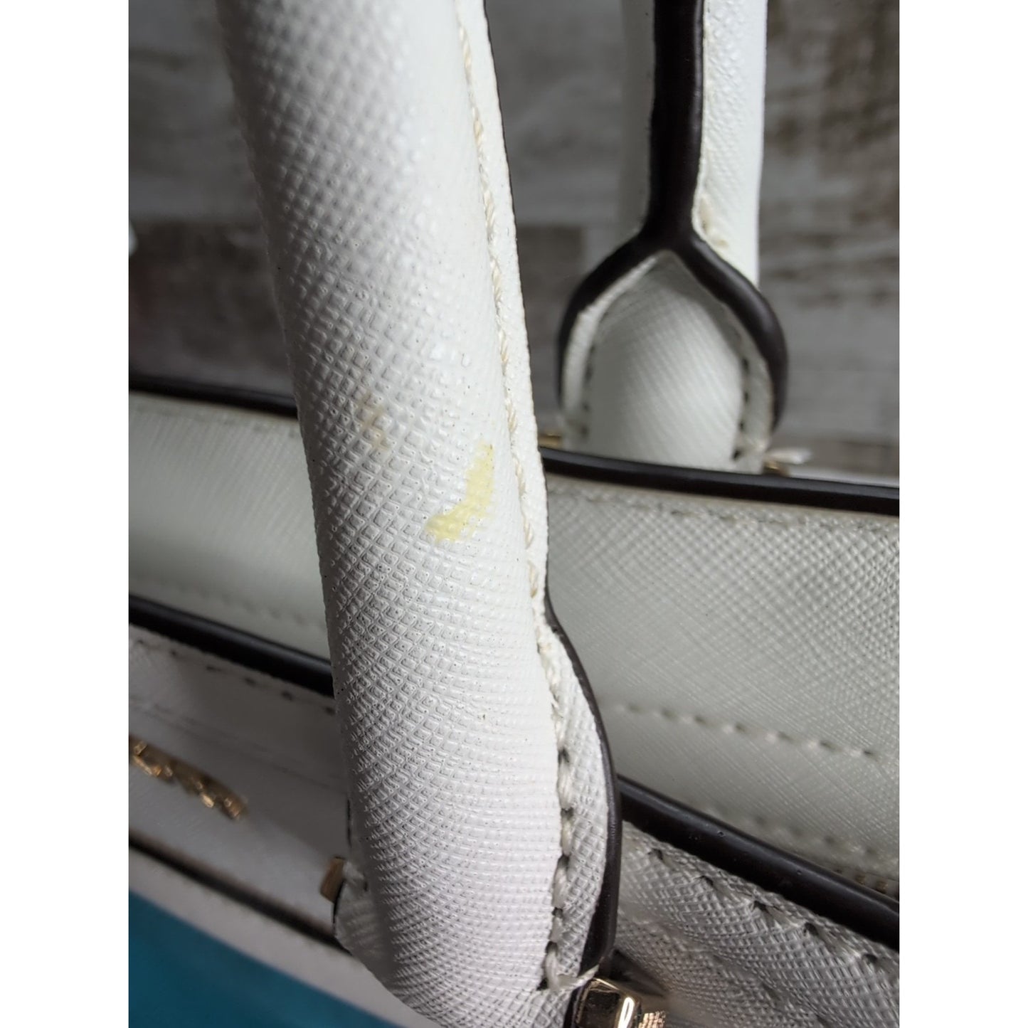 MICHAEL KORS Selma Large Top Zip Summer Blue Canvas/Leather Satchel Bag *CLEAN*