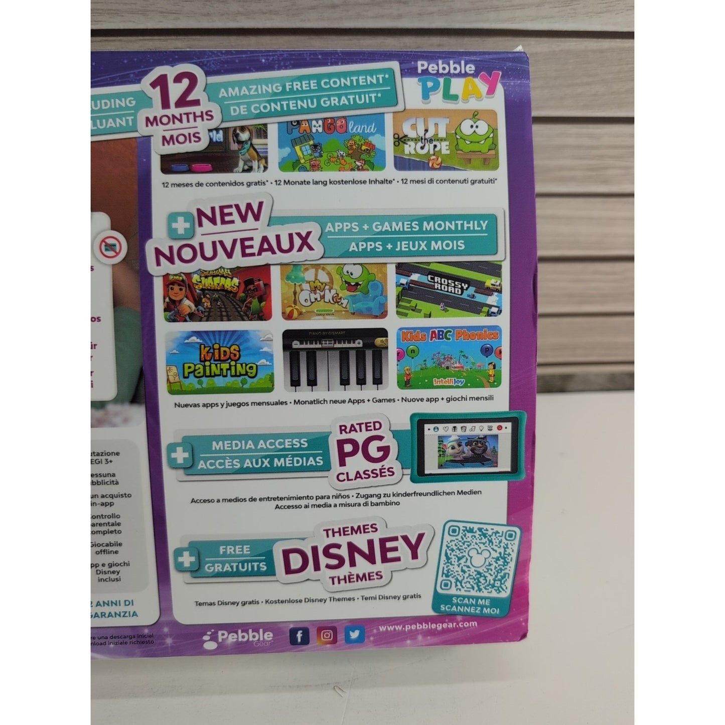 BRAND NEW Pebble Gear 7" Disney Tablet: Kids Wi-Fi Device, 16GB, Quad-Core